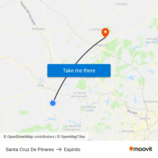 Santa Cruz De Pinares to Espirdo map