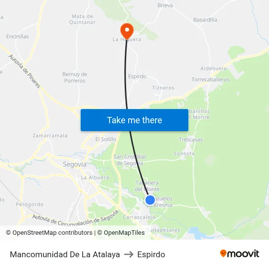 Mancomunidad De La Atalaya to Espirdo map