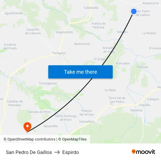 San Pedro De Gaíllos to Espirdo map