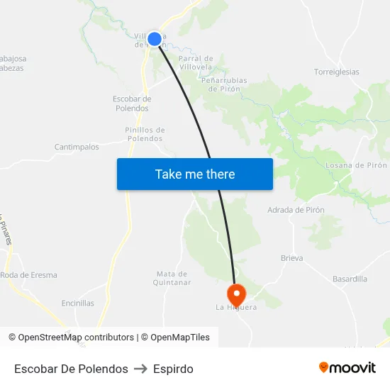 Escobar De Polendos to Espirdo map