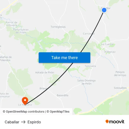 Caballar to Espirdo map