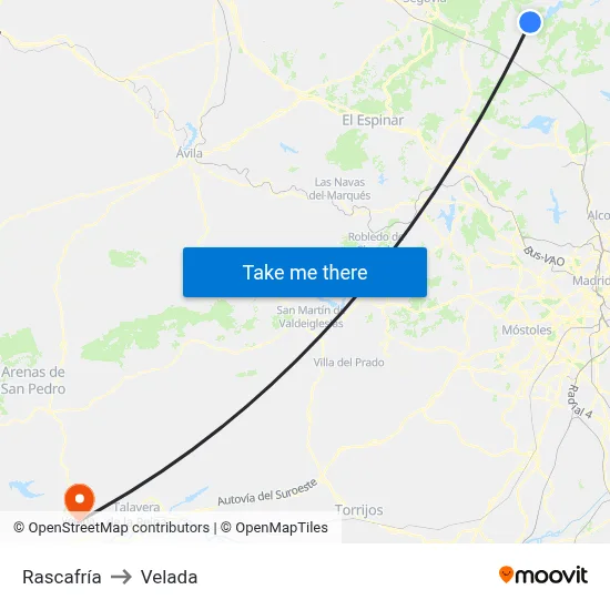 Rascafría to Velada map
