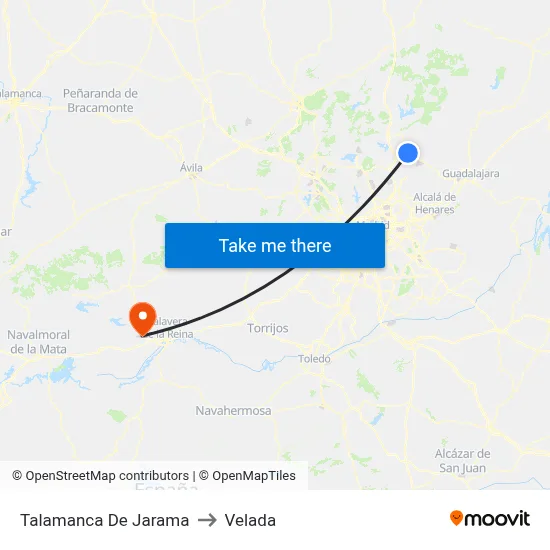 Talamanca De Jarama to Velada map