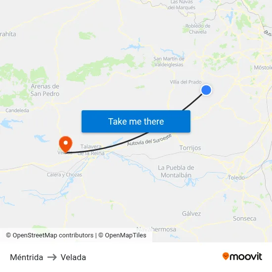 Méntrida to Velada map