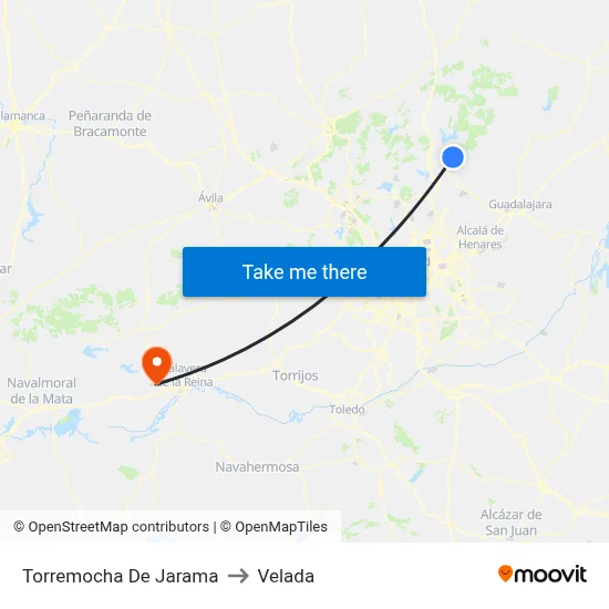 Torremocha De Jarama to Velada map