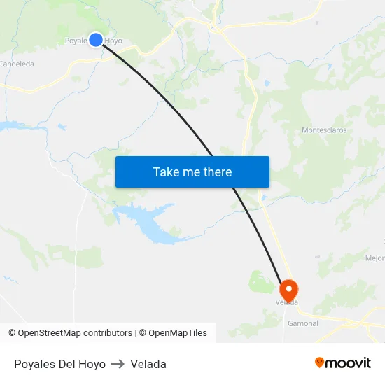 Poyales Del Hoyo to Velada map