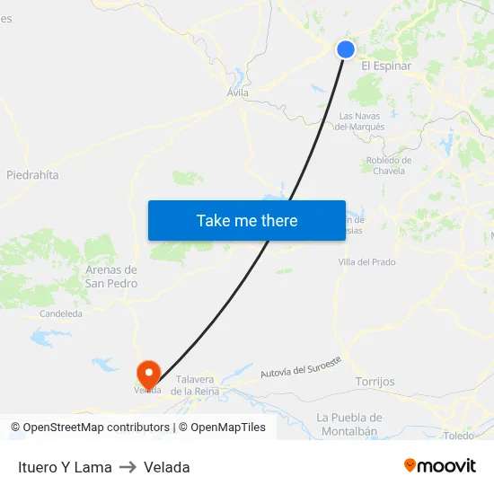 Ituero Y Lama to Velada map