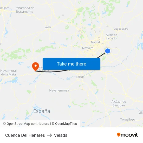 Cuenca Del Henares to Velada map