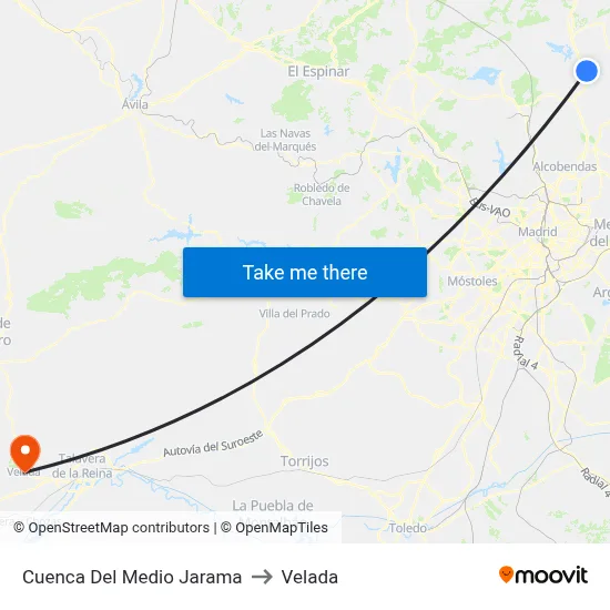 Cuenca Del Medio Jarama to Velada map