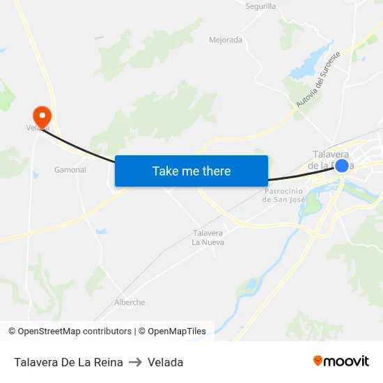 Talavera De La Reina to Velada map