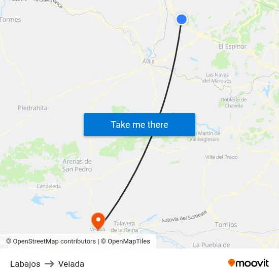 Labajos to Velada map