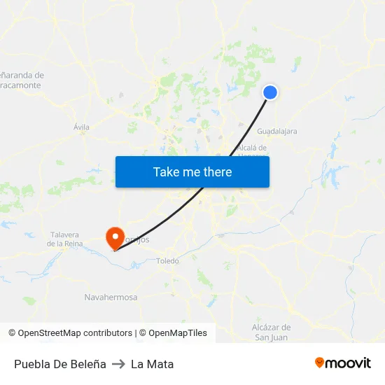 Puebla De Beleña to La Mata map