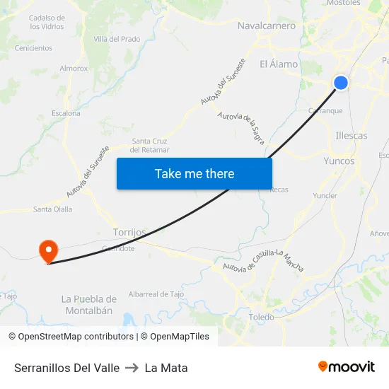 Serranillos Del Valle to La Mata map