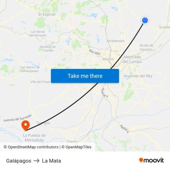 Galápagos to La Mata map