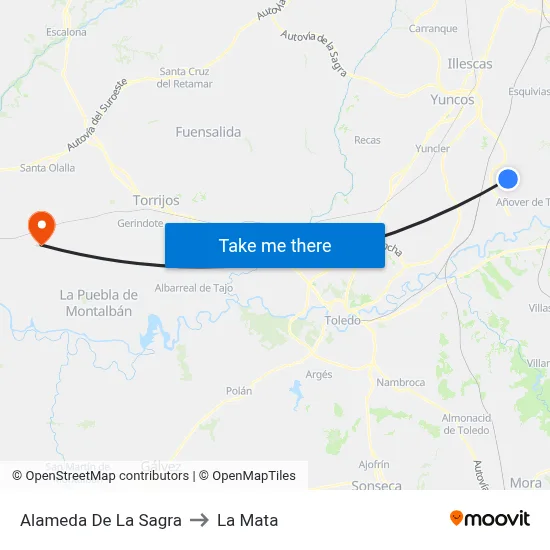 Alameda De La Sagra to La Mata map