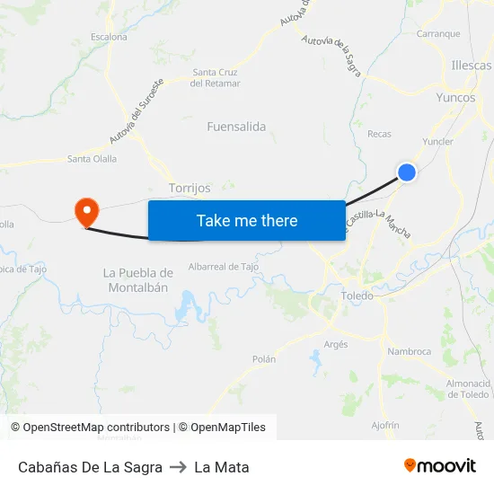 Cabañas De La Sagra to La Mata map