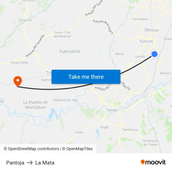 Pantoja to La Mata map