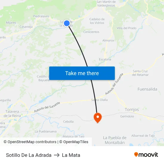 Sotillo De La Adrada to La Mata map