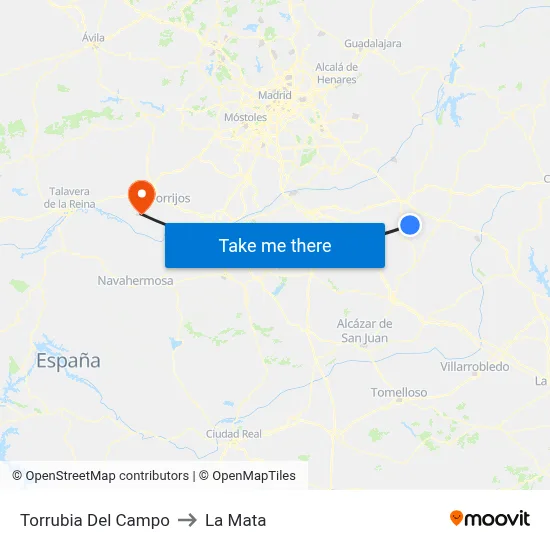 Torrubia Del Campo to La Mata map