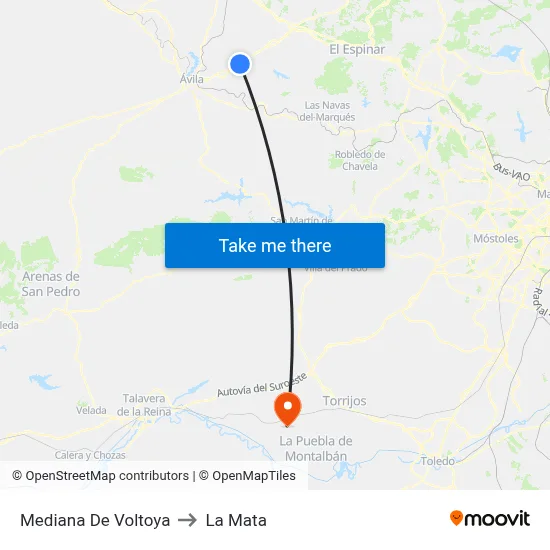 Mediana De Voltoya to La Mata map