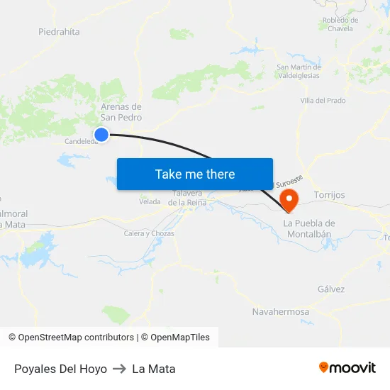 Poyales Del Hoyo to La Mata map