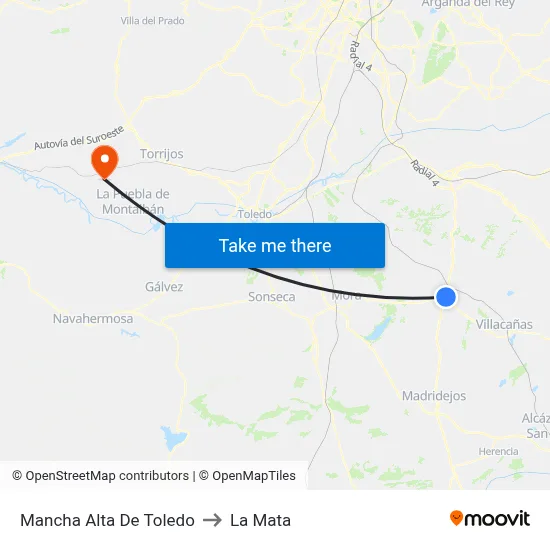 Mancha Alta De Toledo to La Mata map