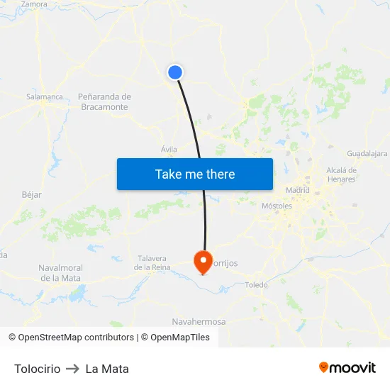 Tolocirio to La Mata map