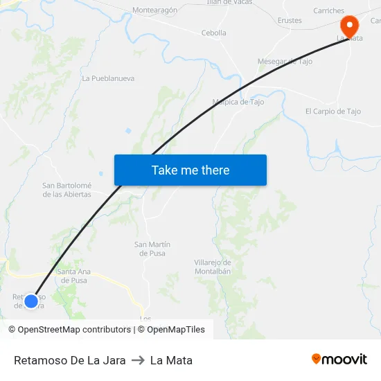 Retamoso De La Jara to La Mata map