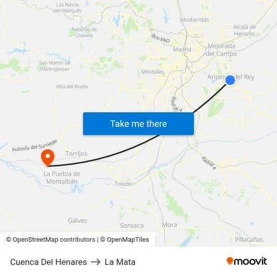 Cuenca Del Henares to La Mata map