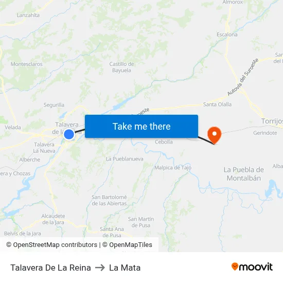 Talavera De La Reina to La Mata map