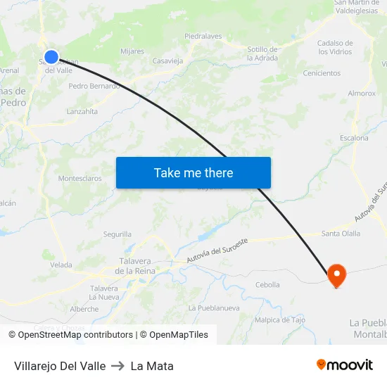 Villarejo Del Valle to La Mata map