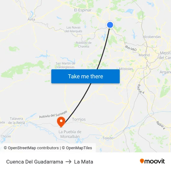 Cuenca Del Guadarrama to La Mata map