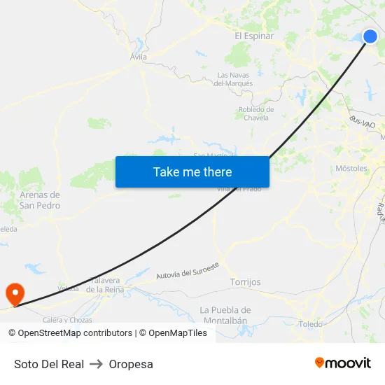 Soto Del Real to Oropesa map