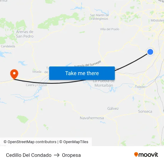 Cedillo Del Condado to Oropesa map