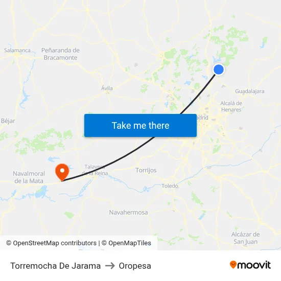 Torremocha De Jarama to Oropesa map