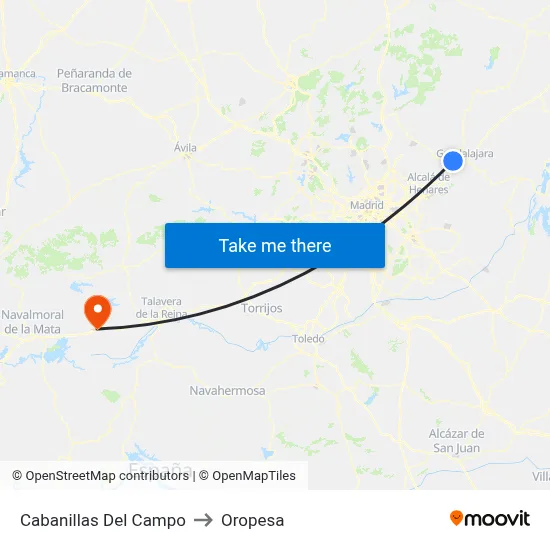 Cabanillas Del Campo to Oropesa map