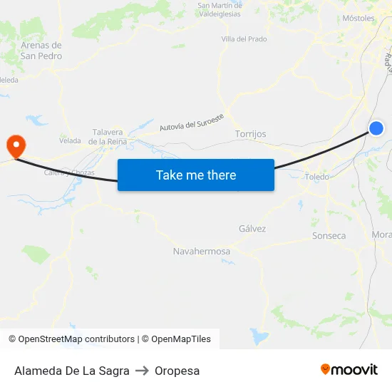 Alameda De La Sagra to Oropesa map