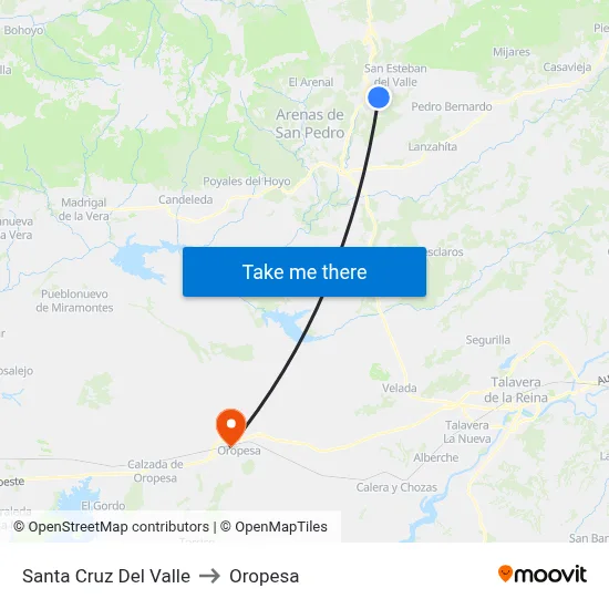 Santa Cruz Del Valle to Oropesa map