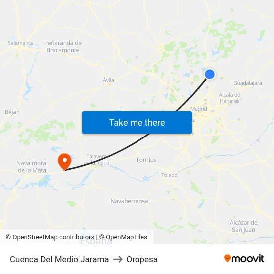 Cuenca Del Medio Jarama to Oropesa map