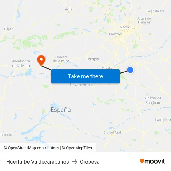 Huerta De Valdecarábanos to Oropesa map