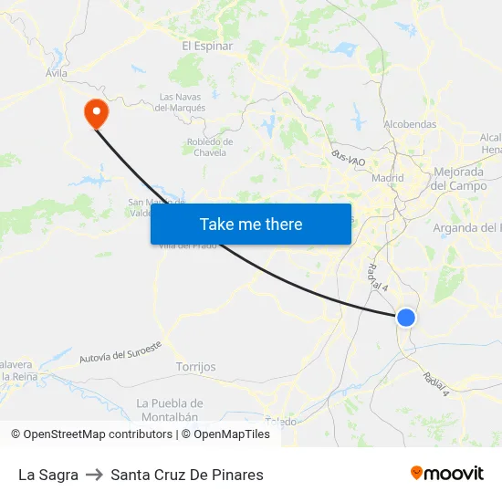 La Sagra to Santa Cruz De Pinares map
