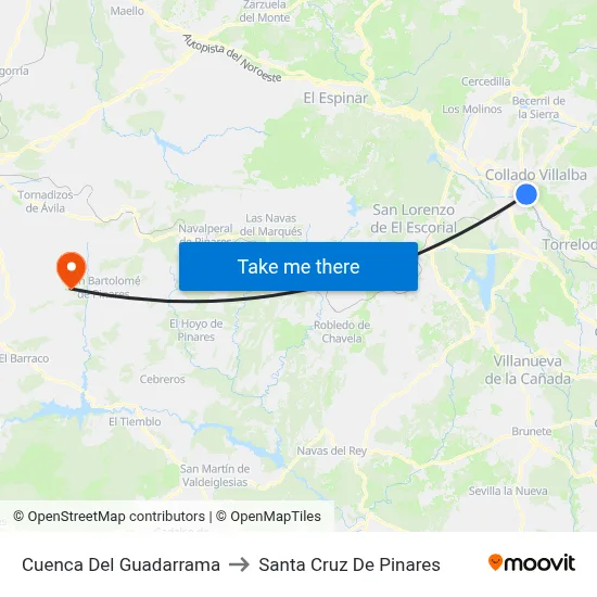 Cuenca Del Guadarrama to Santa Cruz De Pinares map