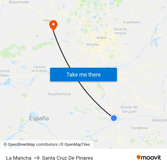 La Mancha to Santa Cruz De Pinares map