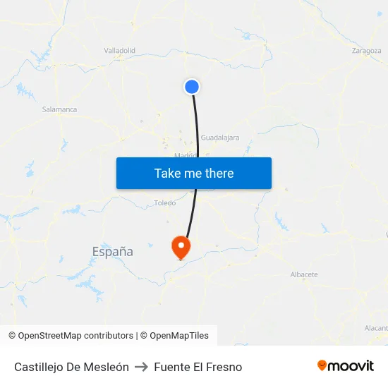 Castillejo De Mesleón to Fuente El Fresno map
