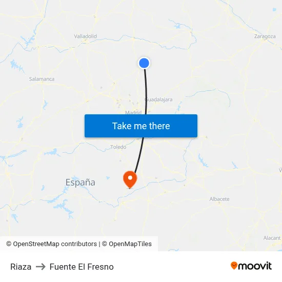 Riaza to Fuente El Fresno map