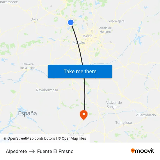 Alpedrete to Fuente El Fresno map