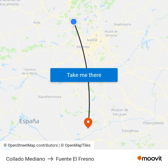 Collado Mediano to Fuente El Fresno map