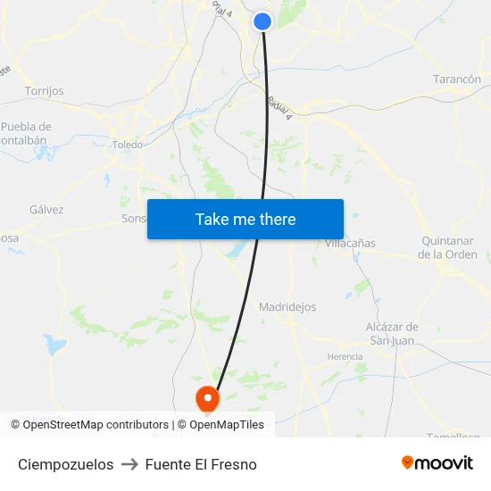 Ciempozuelos to Fuente El Fresno map