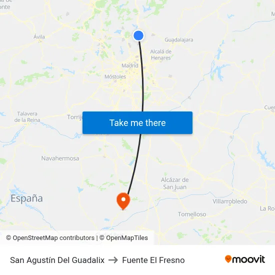 San Agustín Del Guadalix to Fuente El Fresno map