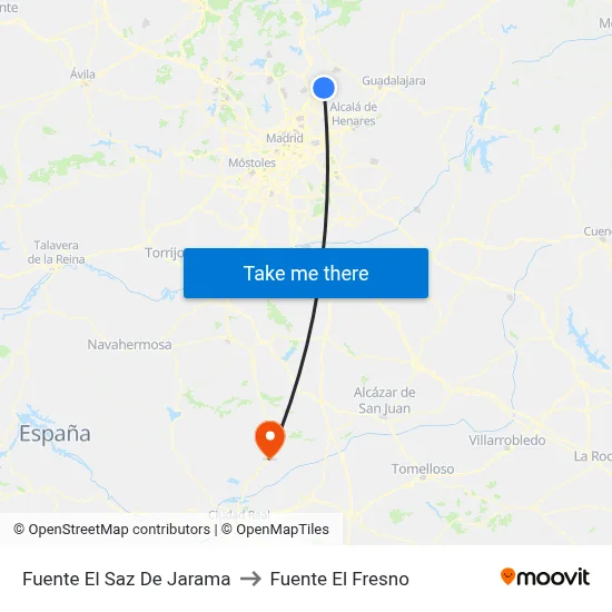 Fuente El Saz De Jarama to Fuente El Fresno map